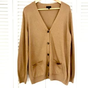 ESCADA soft angora blend cardigan w/suede elbow patches. Never worn. Like New